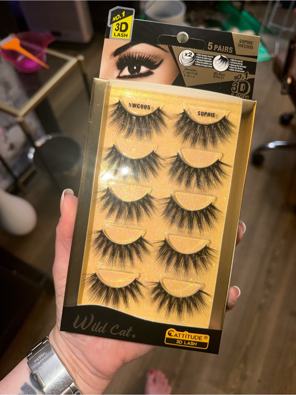 Wild Cat Cattitude 3D False Eyelashes – Black (5 Pairs)